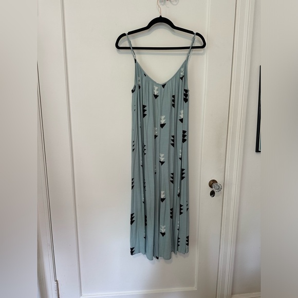Wildfox light blue loose fit arrow print low back wide-leg jumpsuit - size S - Picture 2 of 12